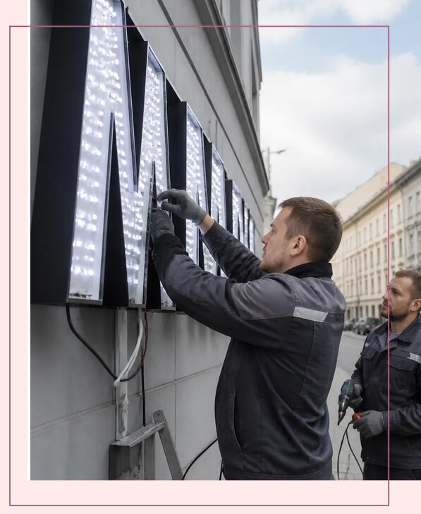 Изготовление и монтаж светодиодных LED вывесок в Баксане