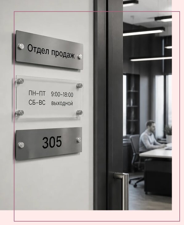 Офисные таблички на дверь в Баксане по цене от 4950 р. | Аванза-Бкс